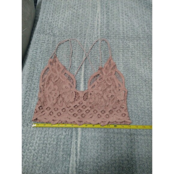 Free People Embroidered Lace Top Blush Small Feminine Boho Cottagecore - Picture 4 of 7